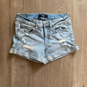 Aero Light Blue Distressed Jean Shorts
